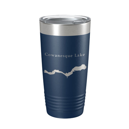 Cowanesque Lake Map Tumbler Travel Mug Insulated Laser Engraved Coffee Cup Pennsylvania 20 oz-8