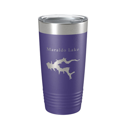 Maraldo Lake Map Tumbler Travel Mug Insulated Laser Engraved Coffee Cup Illinois 20 oz-15