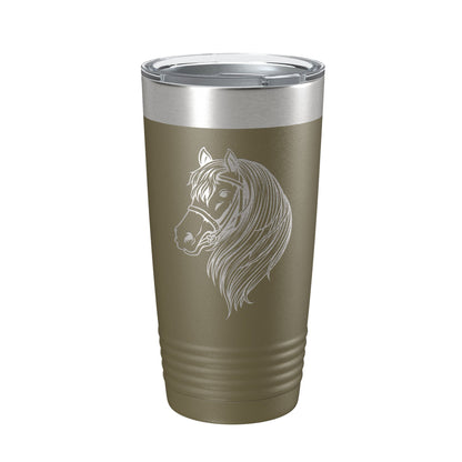 Horse Face Tumbler Horseback Rider Travel Mug Equestrian Gift Insulated Laser Engraved Coffee Cup Horse Lover Farmer 20 oz-21