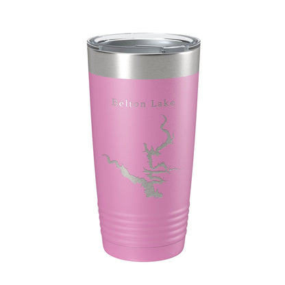 Belton Lake Map Tumbler Travel Mug Insulated Laser Engraved Coffee Cup Texas 20 oz-14