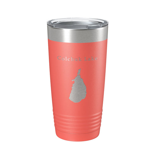 Colchuk Lake Map Tumbler Travel Mug Insulated Laser Engraved Coffee Cup Washington 20 oz-20