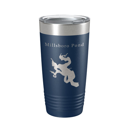 Millsboro Pond Tumbler Lake Map Travel Mug Insulated Laser Engraved Coffee Cup Delaware 20 oz-8