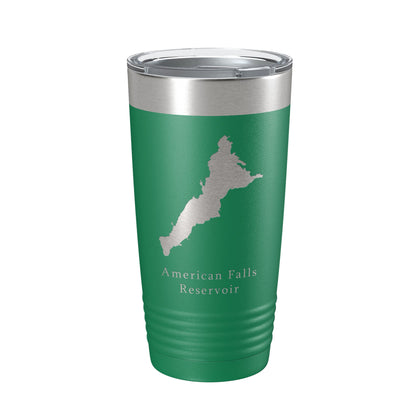 American Falls Reservoir Tumbler Lake Map Travel Mug Insulated Laser Engraved Coffee Cup Snake River Idaho 20 oz-9
