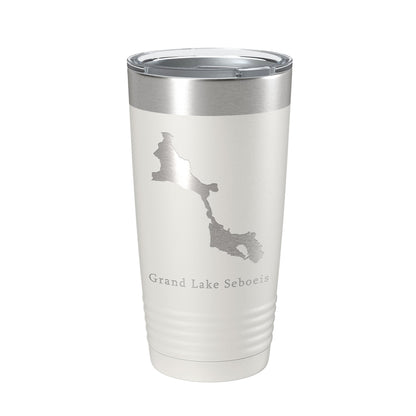 Grand Lake Seboeis Map Tumbler Travel Mug Insulated Laser Engraved Coffee Cup Maine 20 oz-1