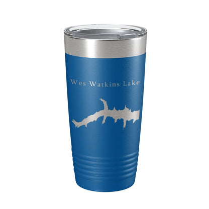 Wes Watkins Lake Map Tumbler Travel Mug Insulated Laser Engraved Coffee Cup Oklahoma 20 oz-6