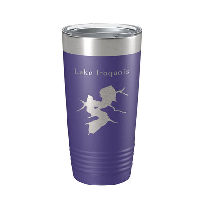 Lake Iroquois Map Tumbler Travel Mug Insulated Laser Engraved Coffee Cup Illinois 20 oz-15