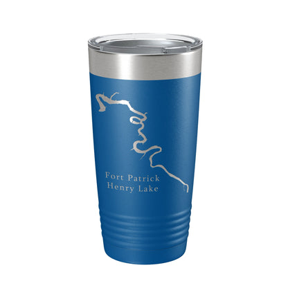 Fort Patrick Henry Lake Map Tumbler Travel Mug Insulated Laser Engraved Coffee Cup Tennessee 20 oz-6