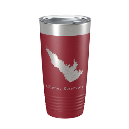 Cheney Reservoir Tumbler Lake Map Travel Mug Insulated Laser Engraved Coffee Cup Kansas 20 oz-18