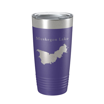 Muskegon Lake Map Tumbler Travel Mug Insulated Laser Engraved Coffee Cup Michigan 20 oz-15