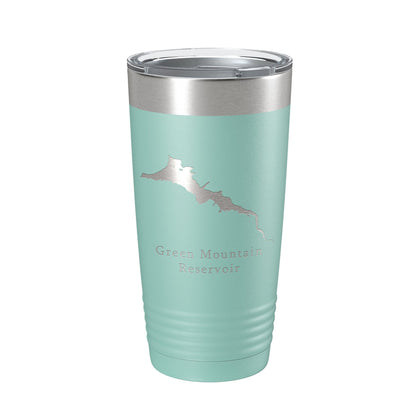 Green Mountain Reservoir Tumbler Lake Map Travel Mug Insulated Laser Engraved Coffee Cup Colorado 20 oz-12