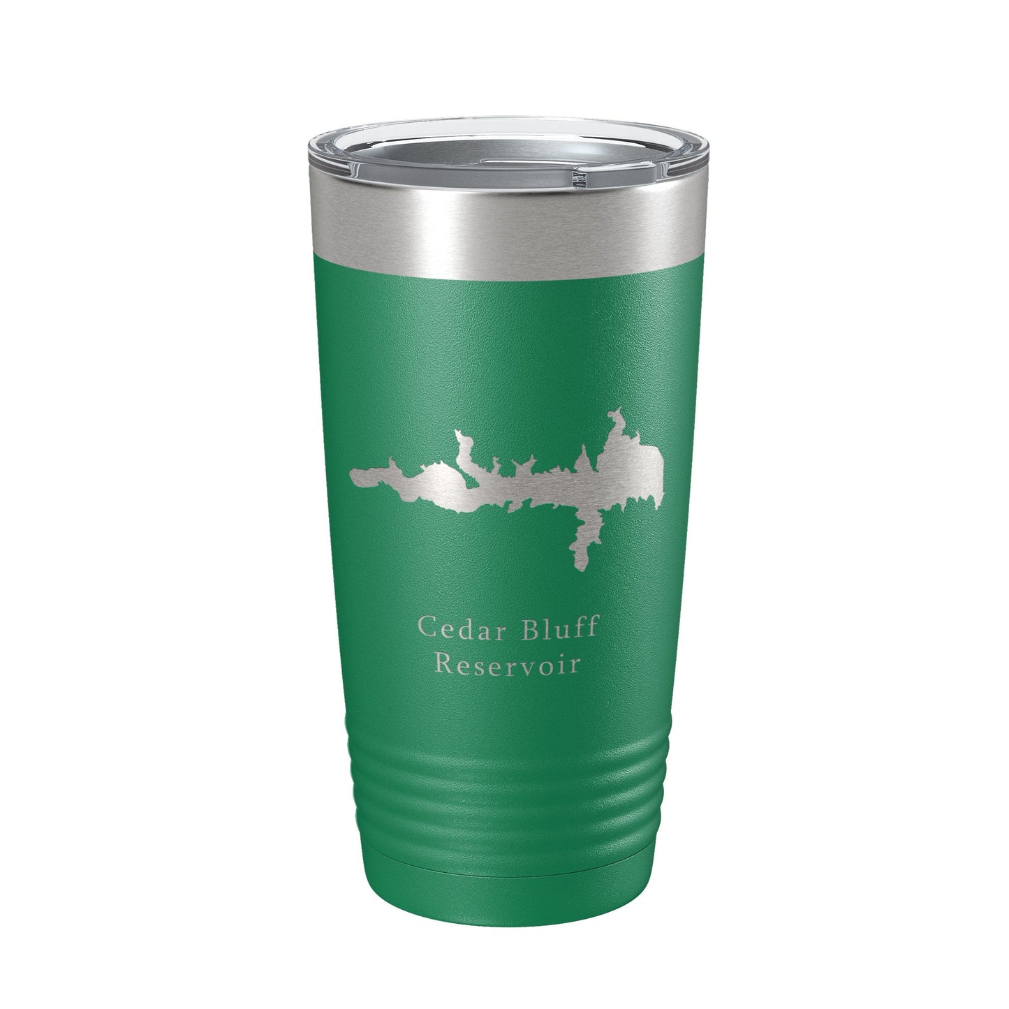 Cedar Bluff Reservoir Tumbler Lake Map Travel Mug Insulated Laser Engraved Coffee Cup Kansas 20 oz-9