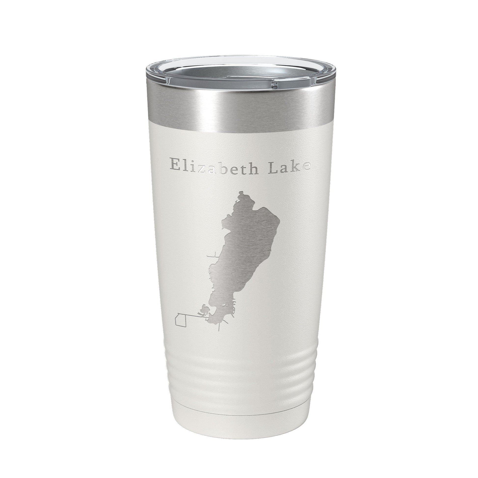 Elizabeth Lake Map Tumbler Travel Mug Insulated Laser Engraved Coffee Cup Illinois Wisconsin 20 oz-1