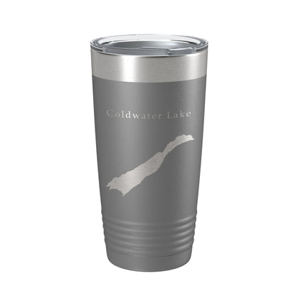 Coldwater Lake Map Tumbler Travel Mug Insulated Laser Engraved Coffee Cup Washington 20 oz-16