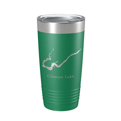 Clinton Lake Map Tumbler Travel Mug Insulated Laser Engraved Coffee Cup Illinois 20 oz-9