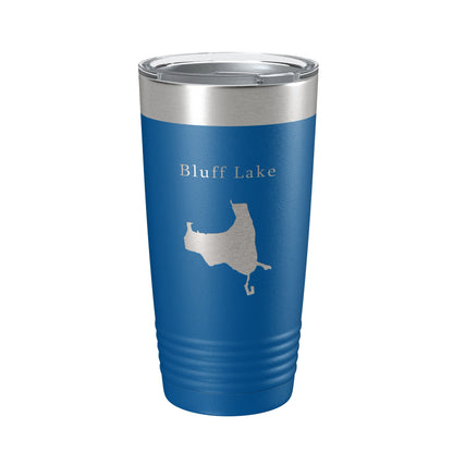 Bluff Lake Map Tumbler Travel Mug Insulated Laser Engraved Coffee Cup Illinois 20 oz-6