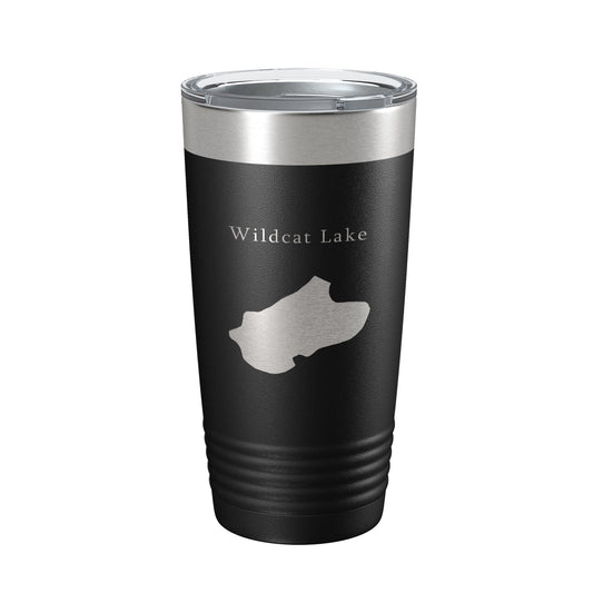 Wildcat Lake Map Tumbler Travel Mug Insulated Laser Engraved Coffee Cup Banner Elk North Carolina 20 oz-0