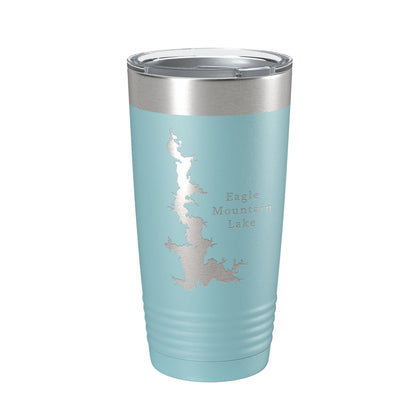 Eagle Mountain Lake Map Tumbler Travel Mug Insulated Laser Engraved Coffee Cup Texas 20 oz-13