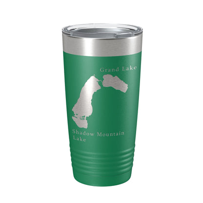 Shadow Mountain & Grand Lakes Map Tumbler Travel Mug Insulated Laser Engraved Coffee Cup Colorado 20 oz-9