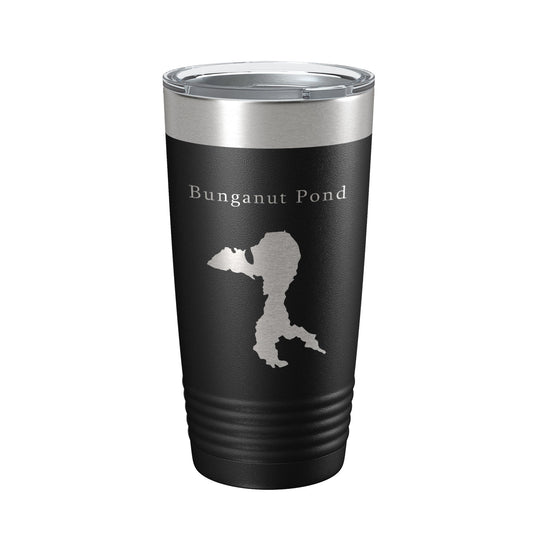 Bunganut Pond Tumbler Lake Map Travel Mug Insulated Laser Engraved Coffee Cup Maine 20 oz-0