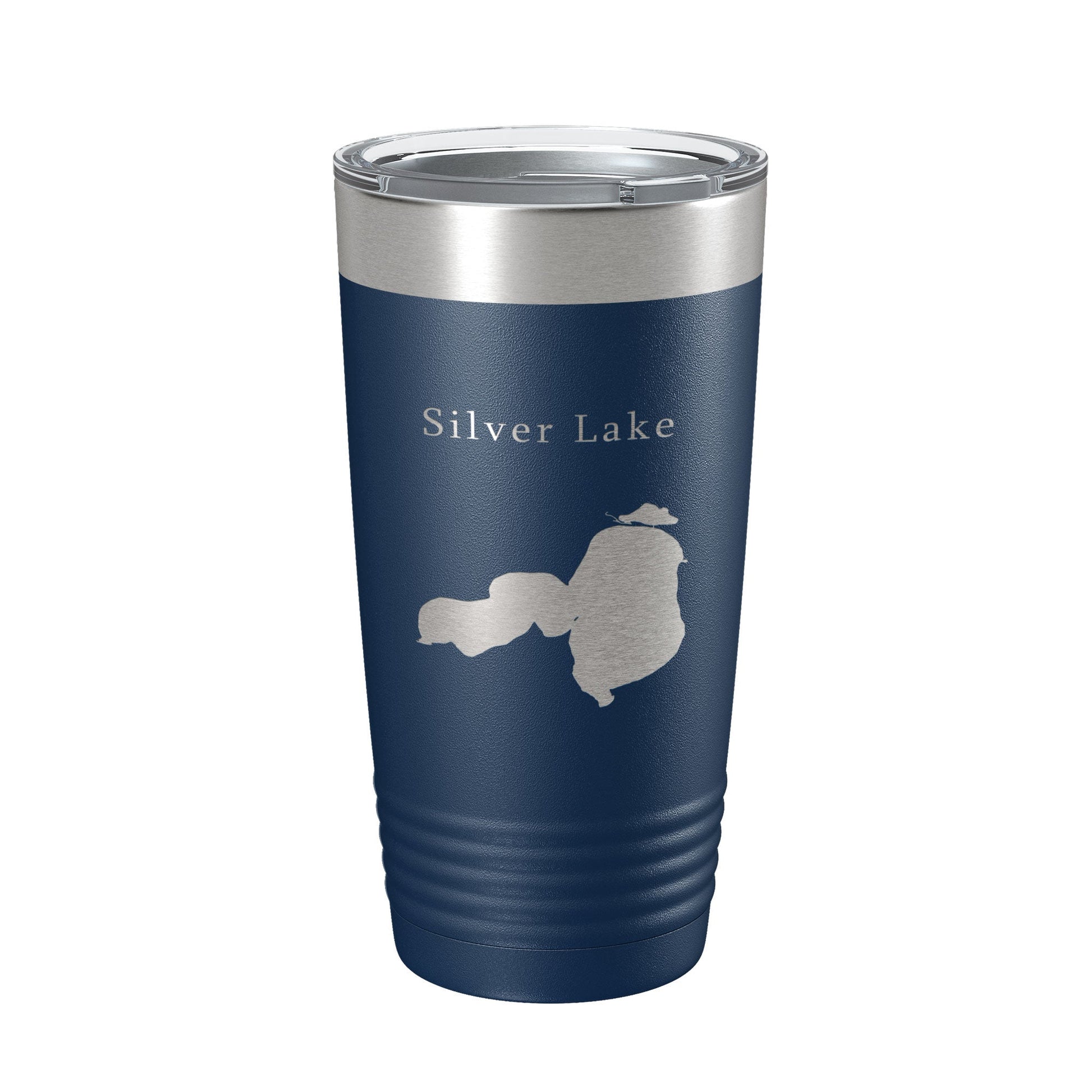 Silver Lake Map Tumbler Travel Mug Insulated Laser Engraved Coffee Cup Iowa 20 oz-2