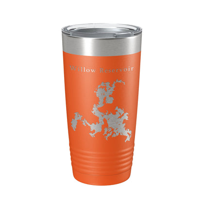 Willow Reservoir Tumbler Lake Map Travel Mug Insulated Laser Engraved Coffee Cup Wisconsin 20 oz-17
