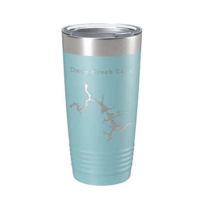 Deep Creek Lake Map Tumbler Travel Mug Insulated Laser Engraved Coffee Cup Maryland 20 oz-13
