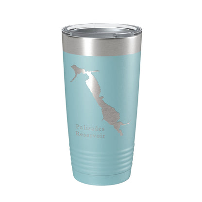 Palisades Reservoir Tumbler Lake Map Travel Mug Insulated Laser Engraved Coffee Cup Idaho Wyoming 20 oz-13