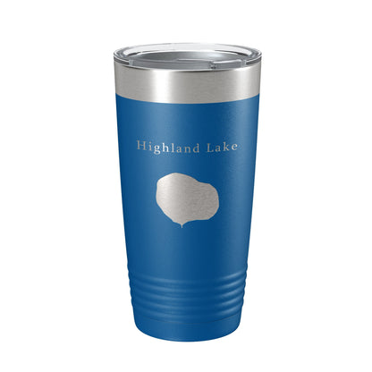Highland Lake Map Tumbler Travel Mug Insulated Laser Engraved Coffee Cup Illinois 20 oz-6