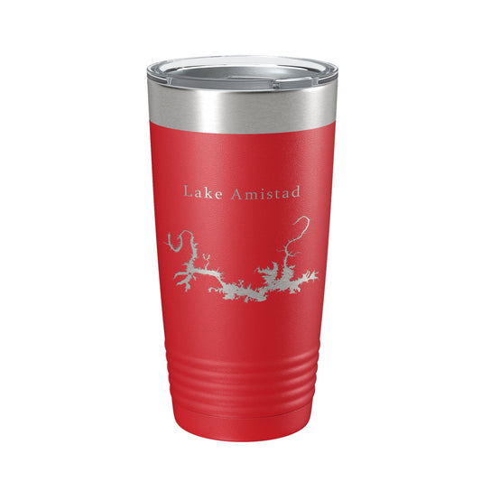 Lake Amistad Reservoir Map Tumbler Travel Mug Insulated Laser Engraved Coffee Cup Texas 20 oz-10