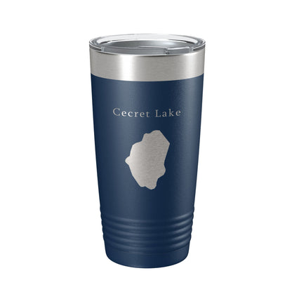 Cecret Lake Secret Map Tumbler Travel Mug Insulated Laser Engraved Coffee Cup Utah 20 oz-8
