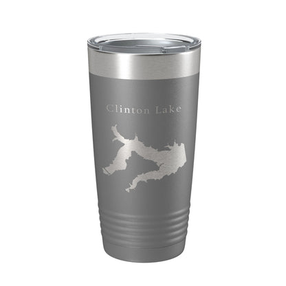 Clinton Lake Map Tumbler Travel Mug Insulated Laser Engraved Coffee Cup Kansas 20 oz-16