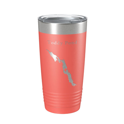 Toddy Pond Tumbler Lake Map Travel Mug Insulated Laser Engraved Coffee Cup Maine 20 oz-20