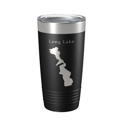 Long Lake Map Tumbler Travel Mug Insulated Laser Engraved Coffee Cup Minneapolis St. Paul Minnesota 20 oz-0