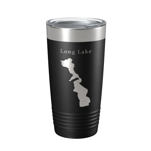 Long Lake Map Tumbler Travel Mug Insulated Laser Engraved Coffee Cup Minneapolis St. Paul Minnesota 20 oz-0