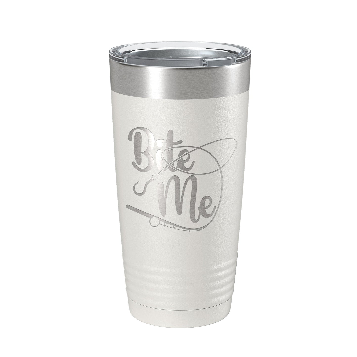 Fishing Tumbler Funny Bite Me Travel Mug Insulated Laser Engraved Coffee Cup Funny Gift For Angler Bass Fisherman 20 oz-1