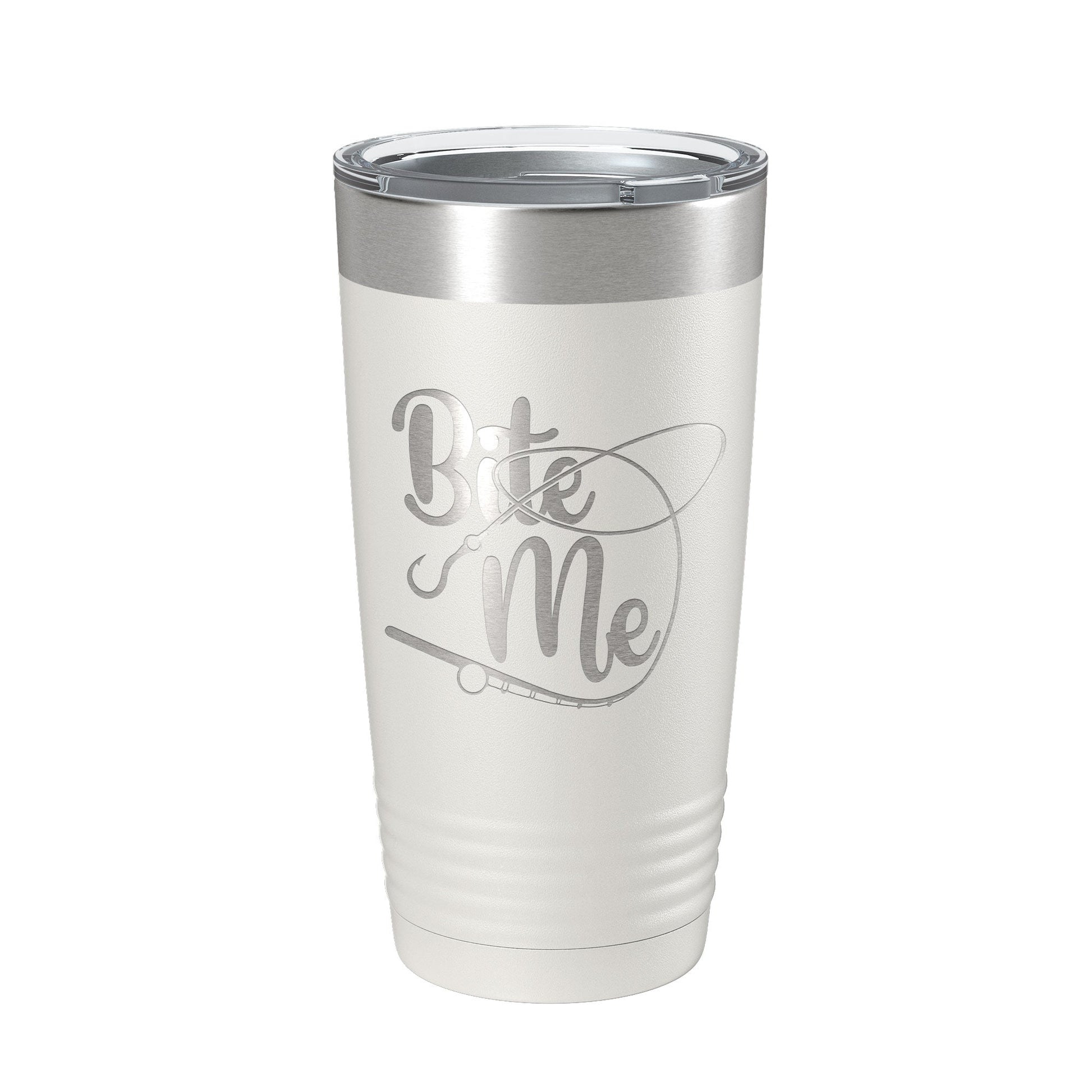 Fishing Tumbler Funny Bite Me Travel Mug Insulated Laser Engraved Coffee Cup Funny Gift For Angler Bass Fisherman 20 oz-1