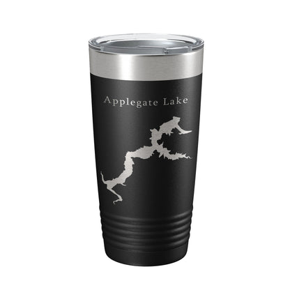 Applegate Lake Map Tumbler Travel Mug Insulated Laser Engraved Coffee Cup Oregon 20 oz-0