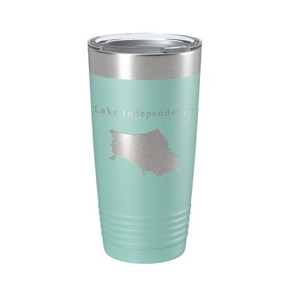Lake Independence Map Tumbler Travel Mug Insulated Laser Engraved Coffee Cup Michigan 20 oz-12