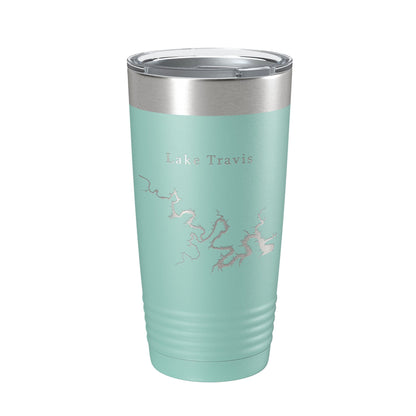 Lake Travis Map Tumbler Travel Mug Insulated Laser Engraved Coffee Cup Texas 20 oz-12