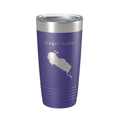 Gages Lake Map Tumbler Travel Mug Insulated Laser Engraved Coffee Cup Illinois 20 oz-15