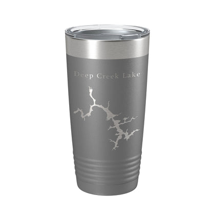 Deep Creek Lake Map Tumbler Travel Mug Insulated Laser Engraved Coffee Cup Maryland 20 oz-16