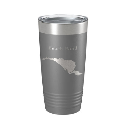 Beach Pond Tumbler Lake Map Travel Mug Insulated Laser Engraved Coffee Cup Connecticut Rhode Island 20 oz-16