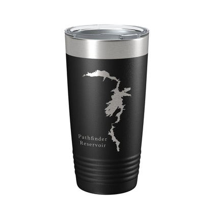Pathfinder Reservoir Tumbler Lake Map Travel Mug Insulated Laser Engraved Coffee Cup Wyoming 20 oz-5