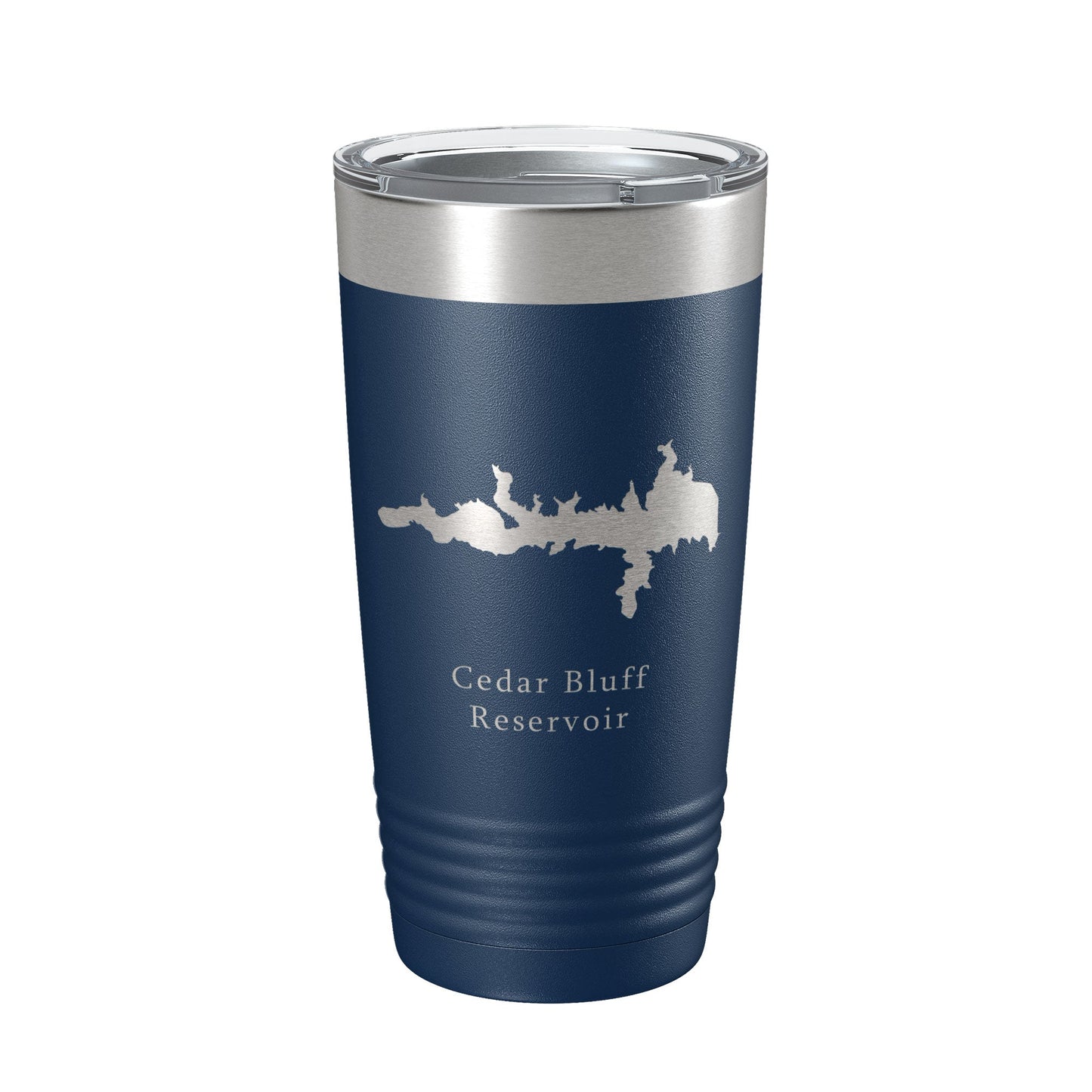Cedar Bluff Reservoir Tumbler Lake Map Travel Mug Insulated Laser Engraved Coffee Cup Kansas 20 oz-2