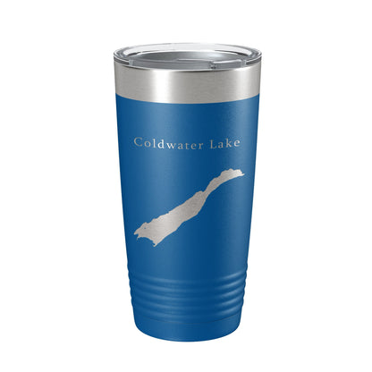 Coldwater Lake Map Tumbler Travel Mug Insulated Laser Engraved Coffee Cup Washington 20 oz-6