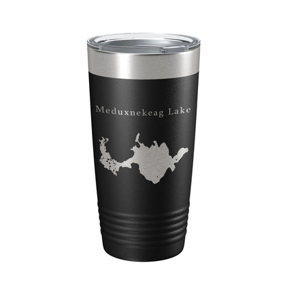 Meduxnekeag Lake Map Tumbler Travel Mug Insulated Laser Engraved Coffee Cup Maine 20 oz-0