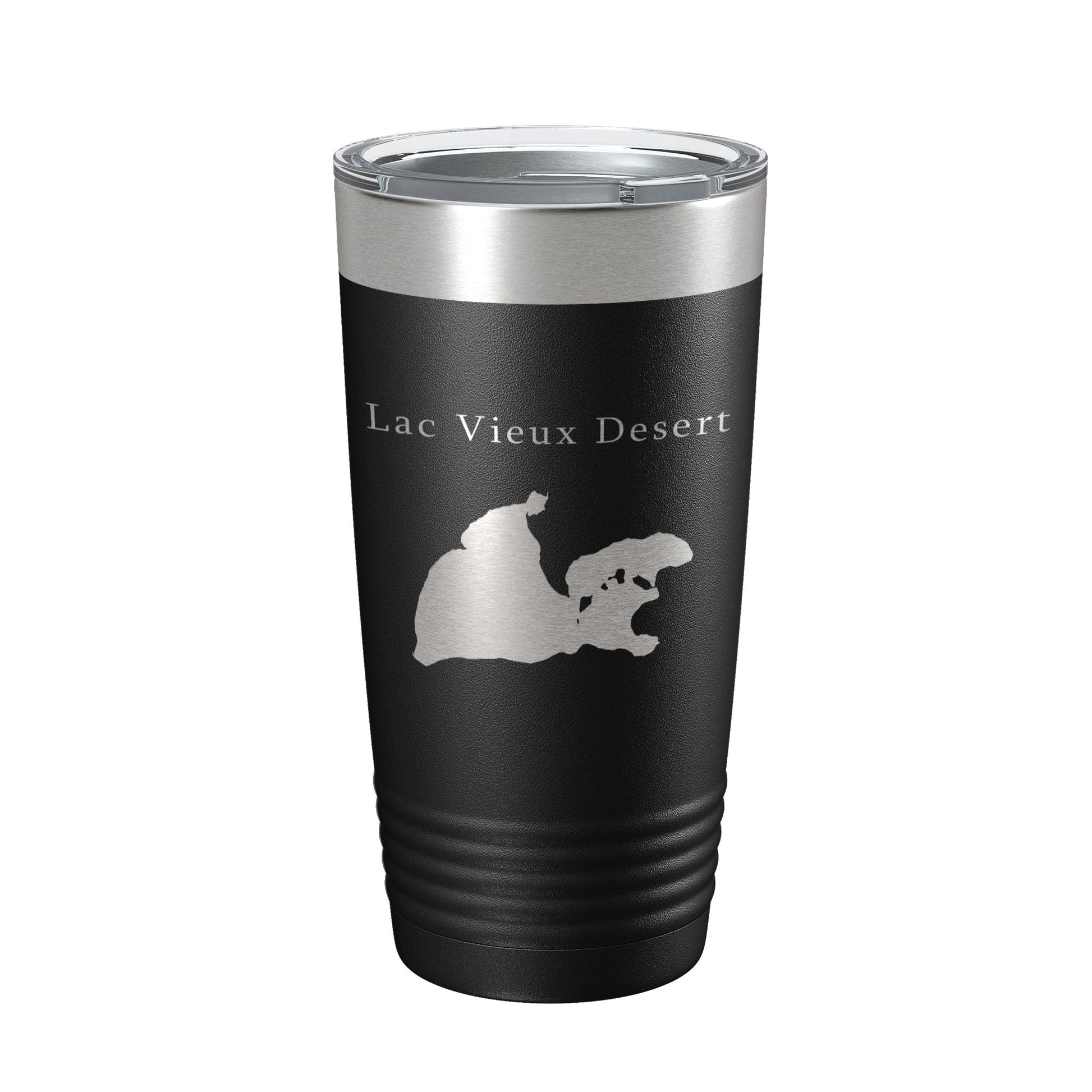 Lac Vieux Desert Tumbler Lake Map Travel Mug Insulated Laser Engraved Coffee Cup Michigan Wisconsin 20 oz-5