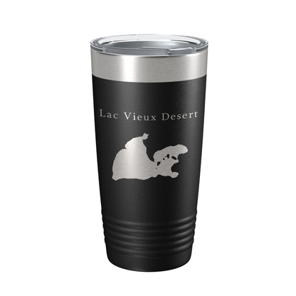 Lac Vieux Desert Tumbler Lake Map Travel Mug Insulated Laser Engraved Coffee Cup Michigan Wisconsin 20 oz-5