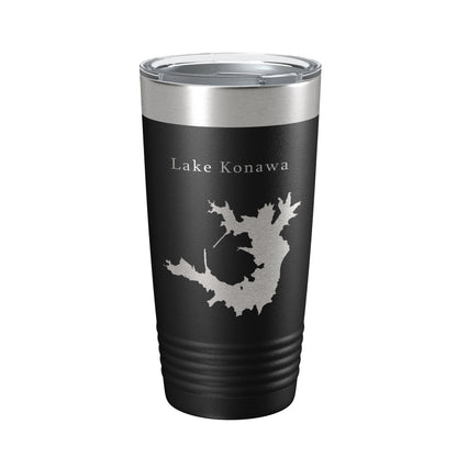 Lake Konawa Map Tumbler Travel Mug Insulated Laser Engraved Coffee Cup Oklahoma 20 oz-5
