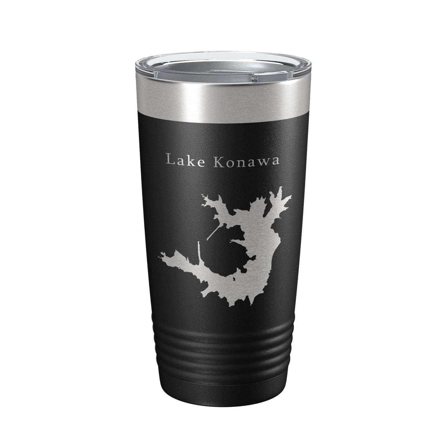 Lake Konawa Map Tumbler Travel Mug Insulated Laser Engraved Coffee Cup Oklahoma 20 oz-0
